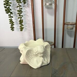 Angel Cherub Candleholder Christmas Pillar Candle
